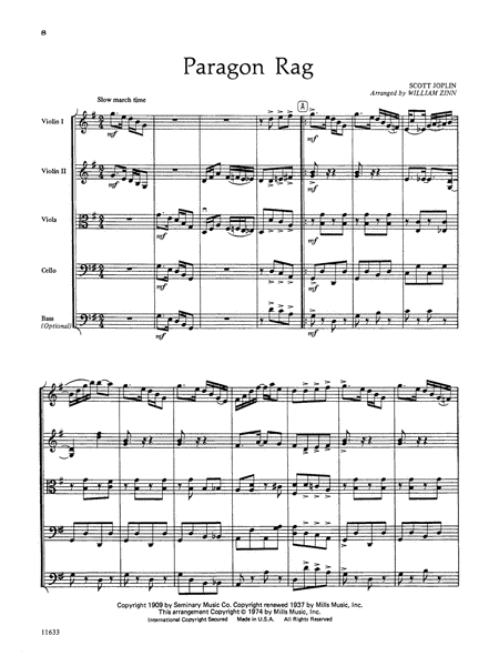 Ragtime Favorites for Strings by Scott Joplin String Orchestra - Sheet Music