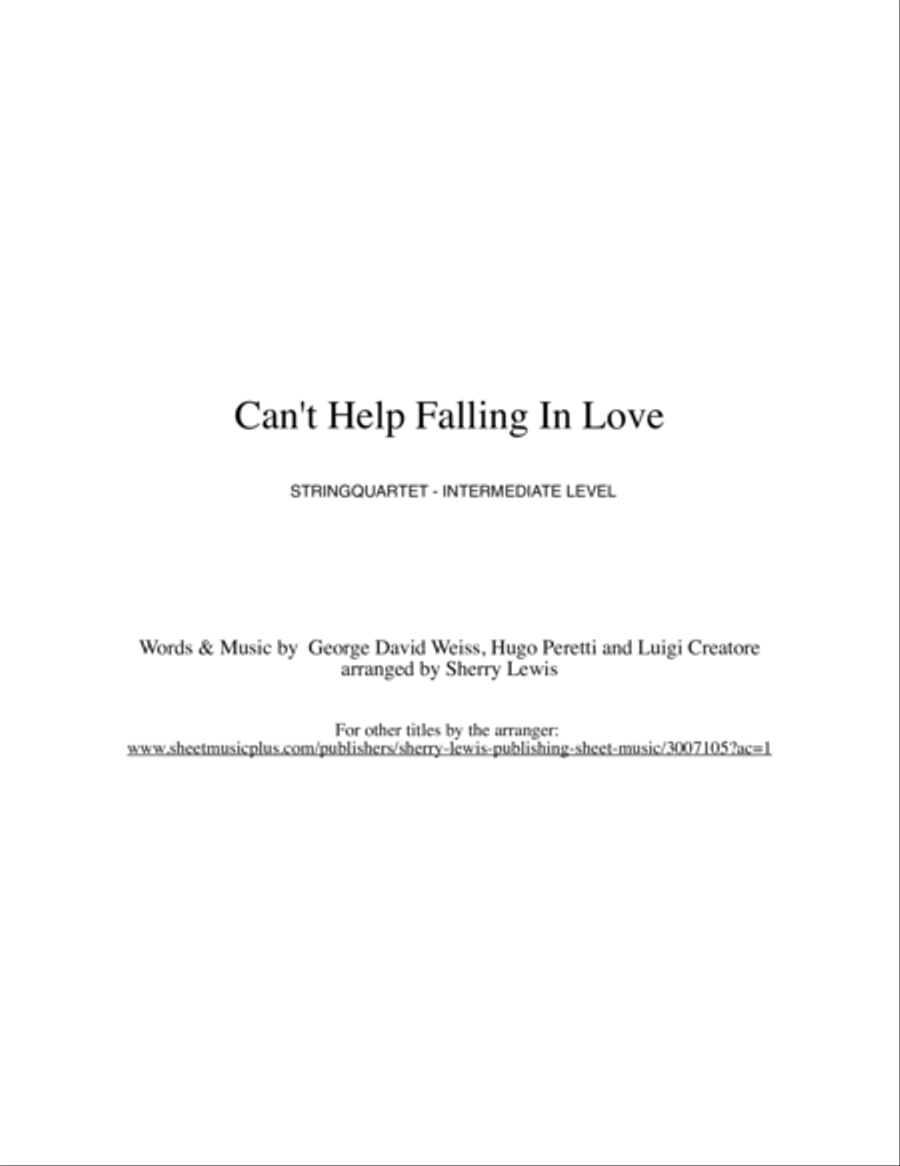 Can't Help Falling In Love String Quartet scores gallery preview page 2