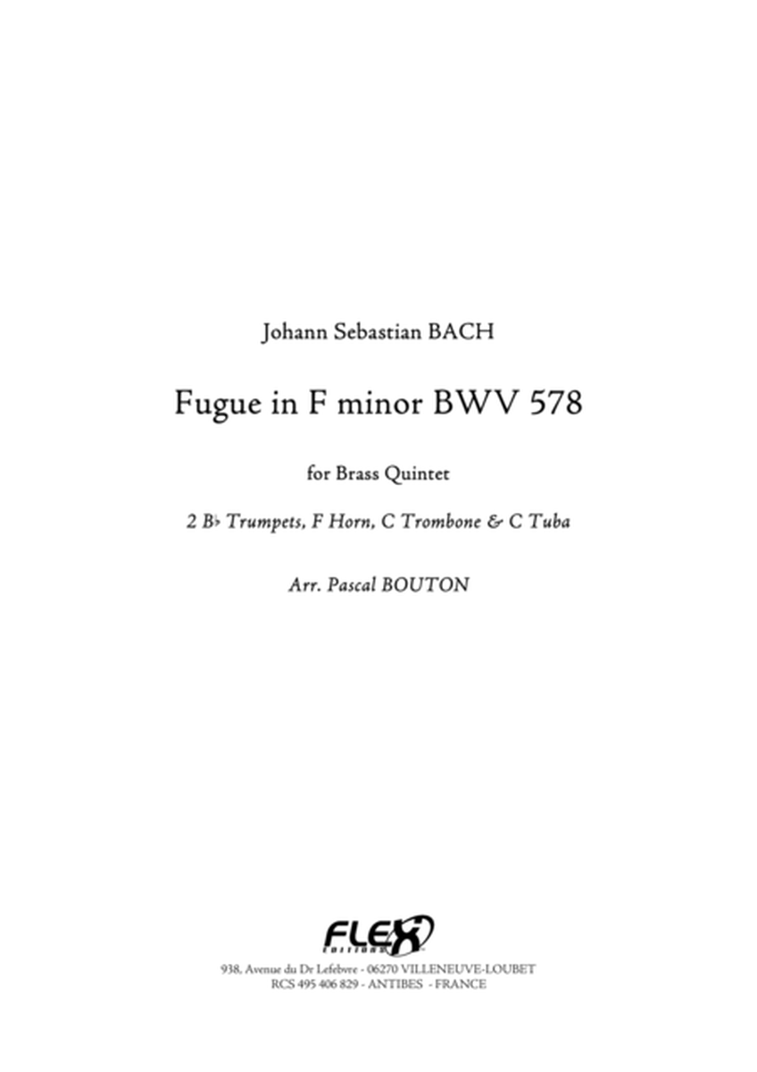 Fugue in F minor - BWV 578 image number null