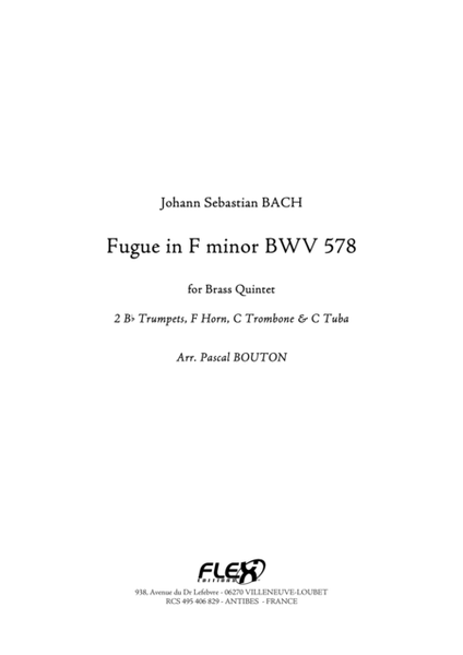 Fugue in F minor - BWV 578 image number null