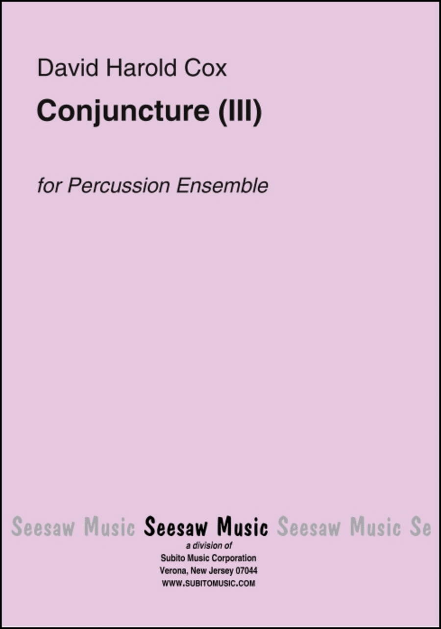 Conjuncture (III) symphonic movement Percussion Ensemble scores gallery preview page 1