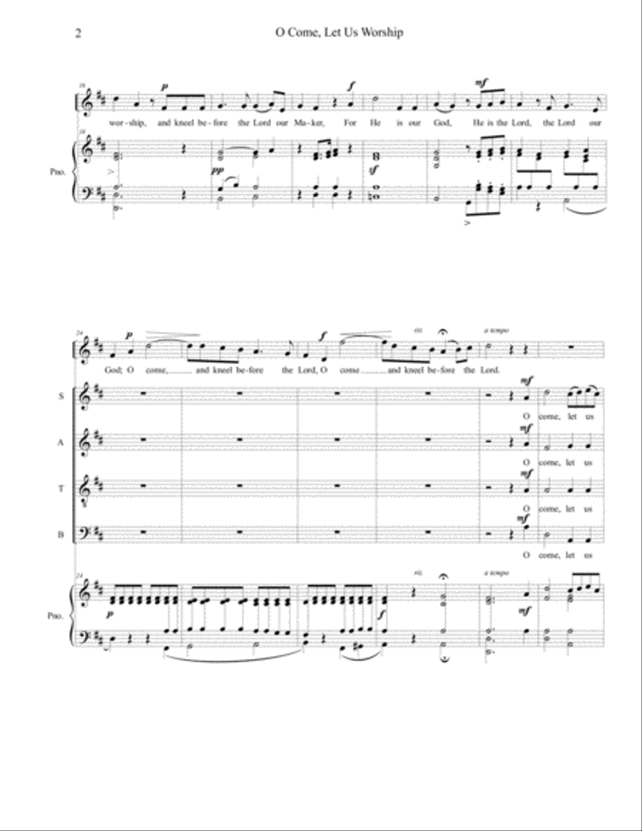 O Come, Let Us Worship 4-Part scores gallery preview page 2