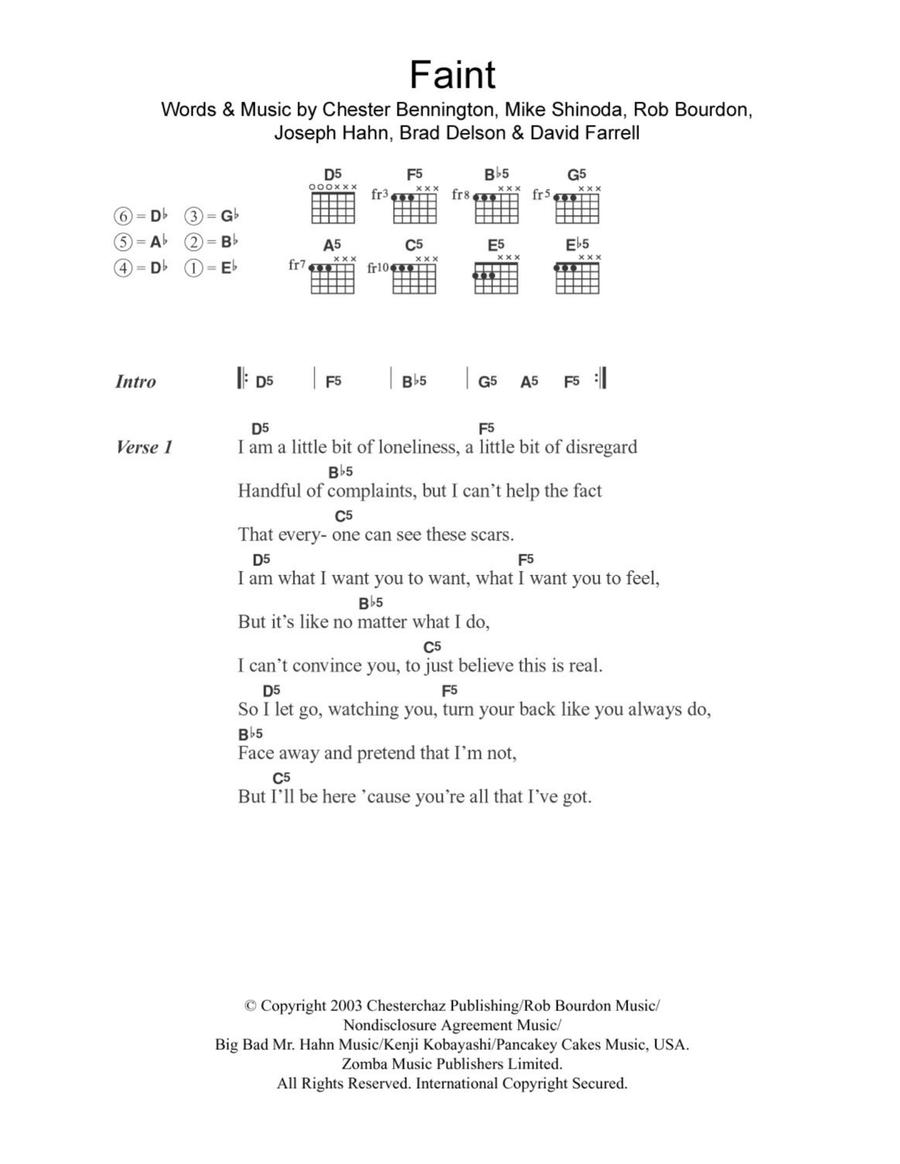 Faint Acoustic Guitar scores gallery preview page 1