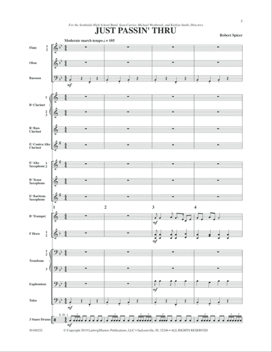 Just Passin' Thru Concert Band scores gallery preview page 3