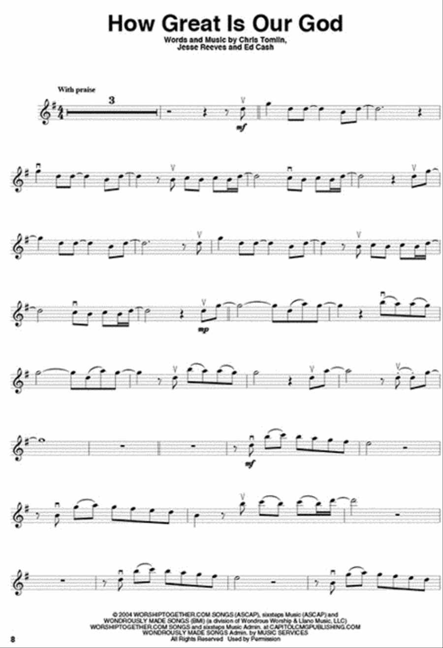 Worship Favorites Violin Solo scores gallery preview page 4