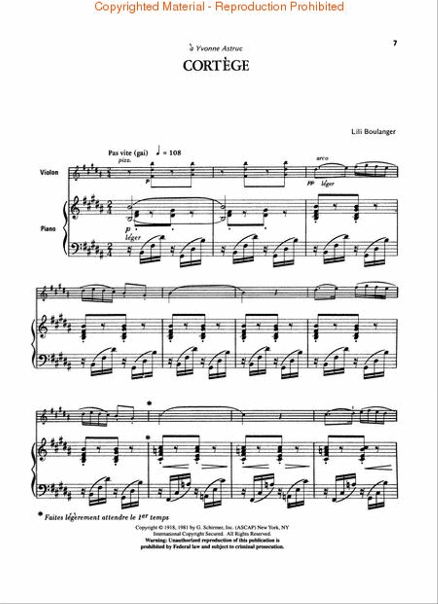 2 Morceaux: Nocturne and Cortège Violin Solo scores gallery preview page 3