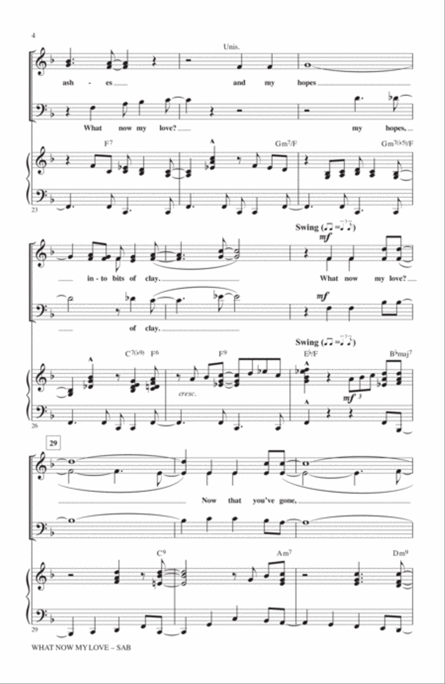 What Now My Love 3-Part scores gallery preview page 3