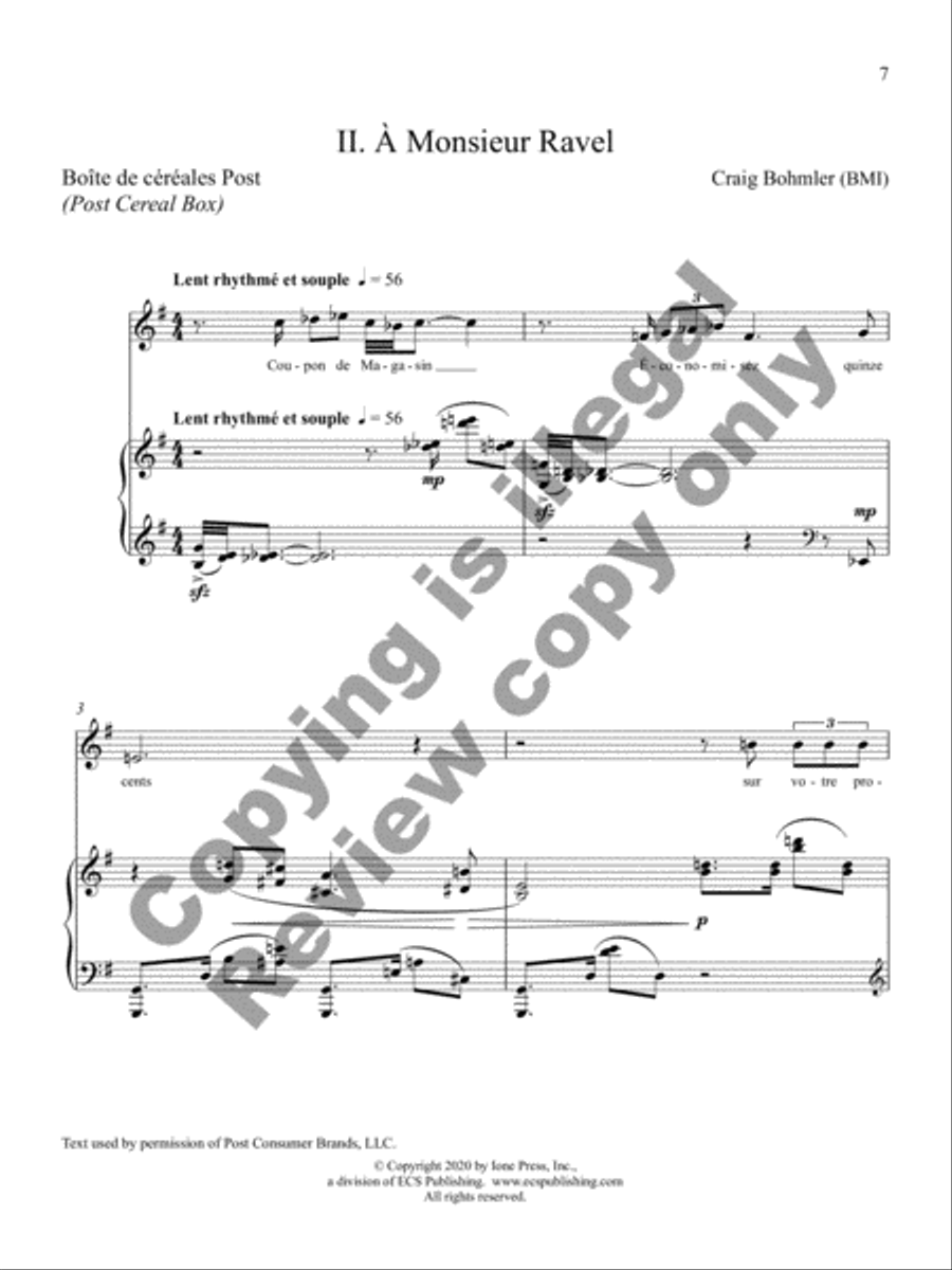 Quatre Petites Chansons pour le Petit Déjeuner Piano scores gallery preview page 6