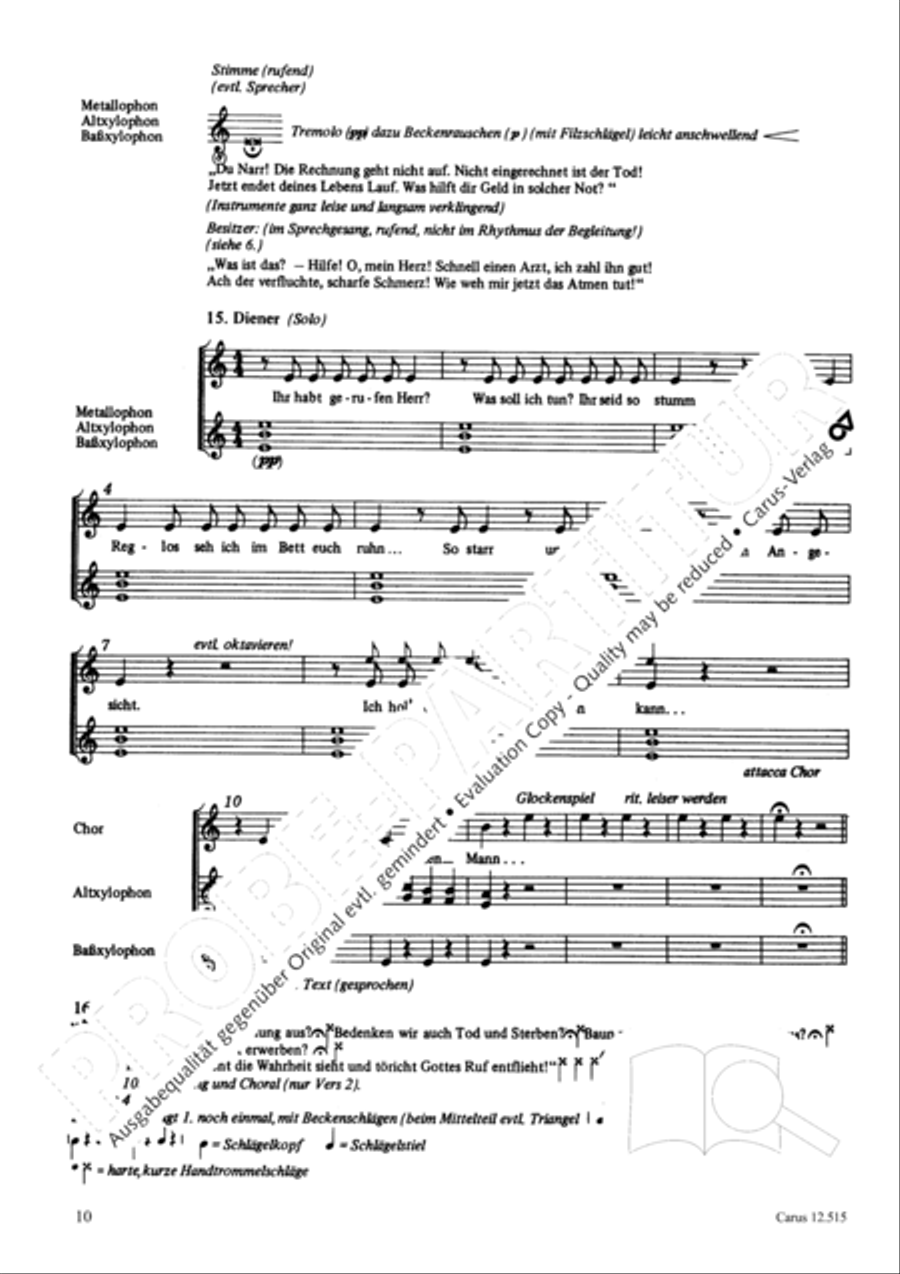 Der reiche Narr Unison Choir scores gallery preview page 11