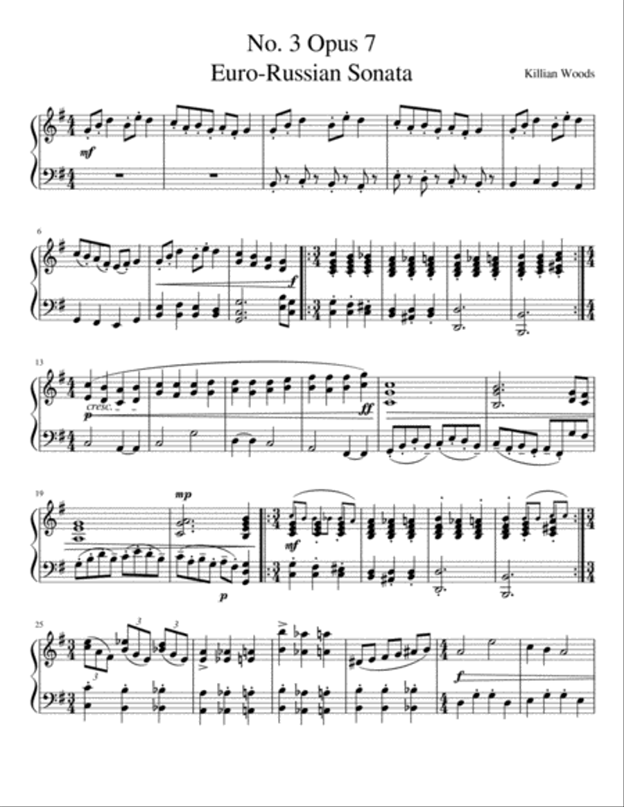 Euro-Russian Sonata Piano Solo scores gallery preview page 1