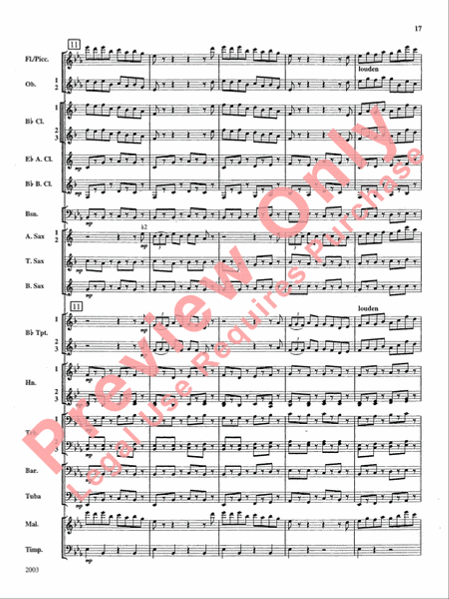 A Percy Grainger Suite Concert Band scores gallery preview page 18