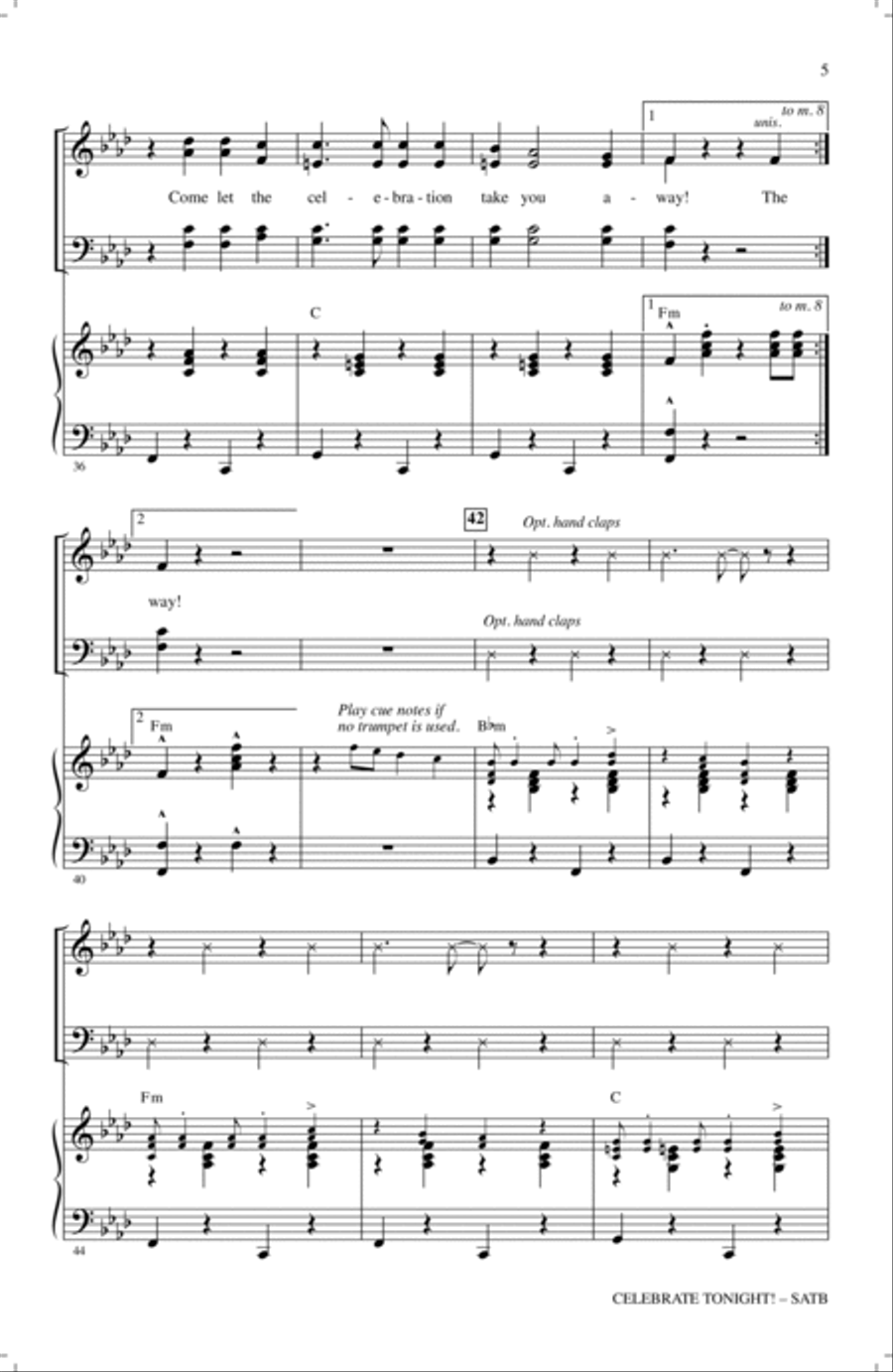 Celebrate Tonight! 4-Part scores gallery preview page 4
