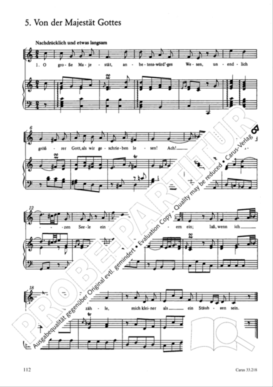 Geistliche Oden und Lieder (Gellert) Collection / Songbook scores gallery preview page 107