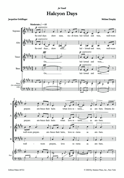 Halcyon Days for SATB Choir image number null