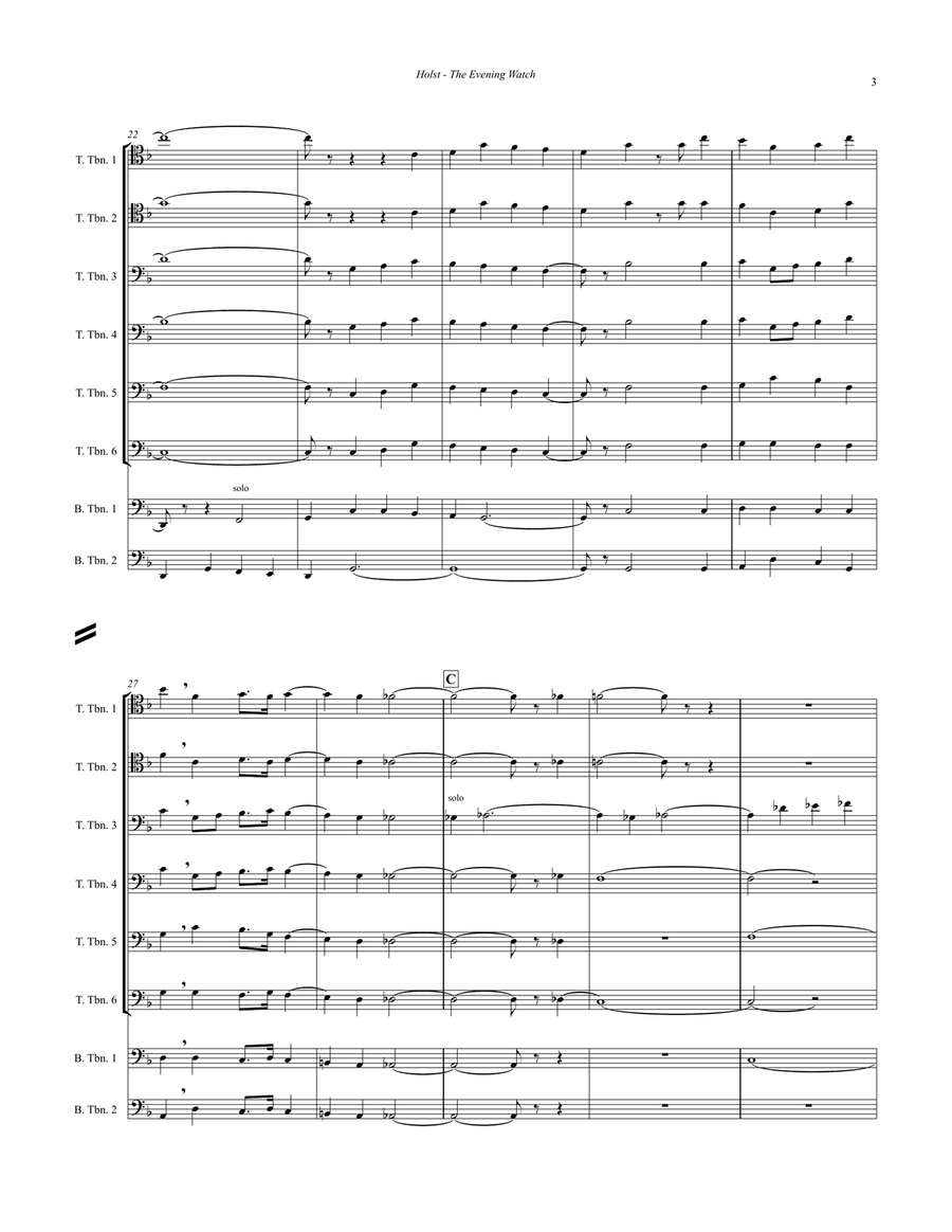 The Evening Watch for Trombone Octet Brass Ensemble scores gallery preview page 5