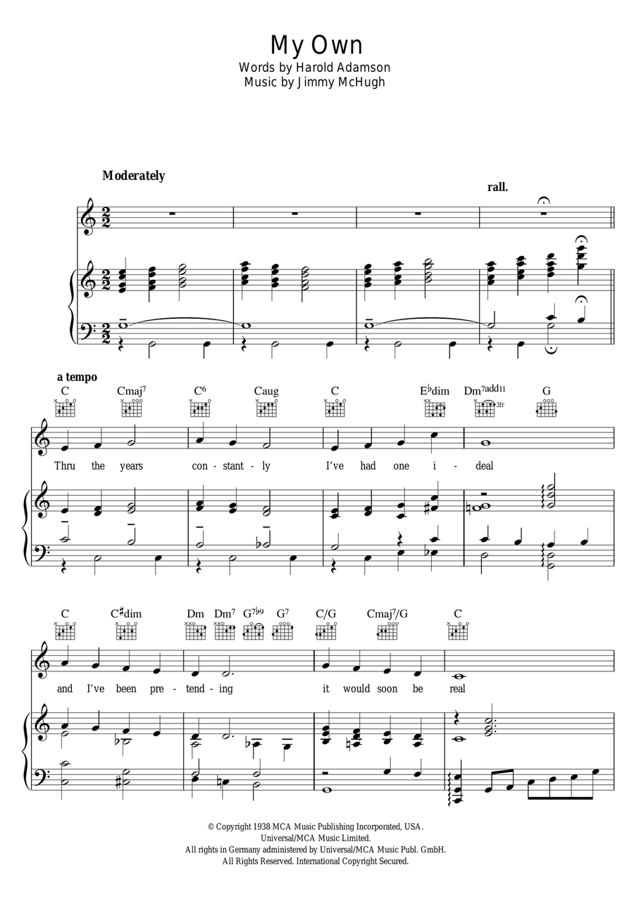 My Own Piano, Vocal scores gallery preview page 1