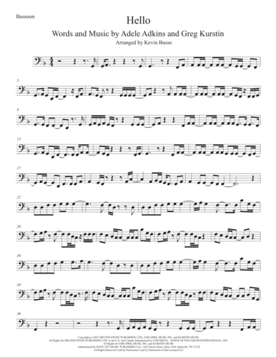 Hello Bassoon Solo scores gallery preview page 1