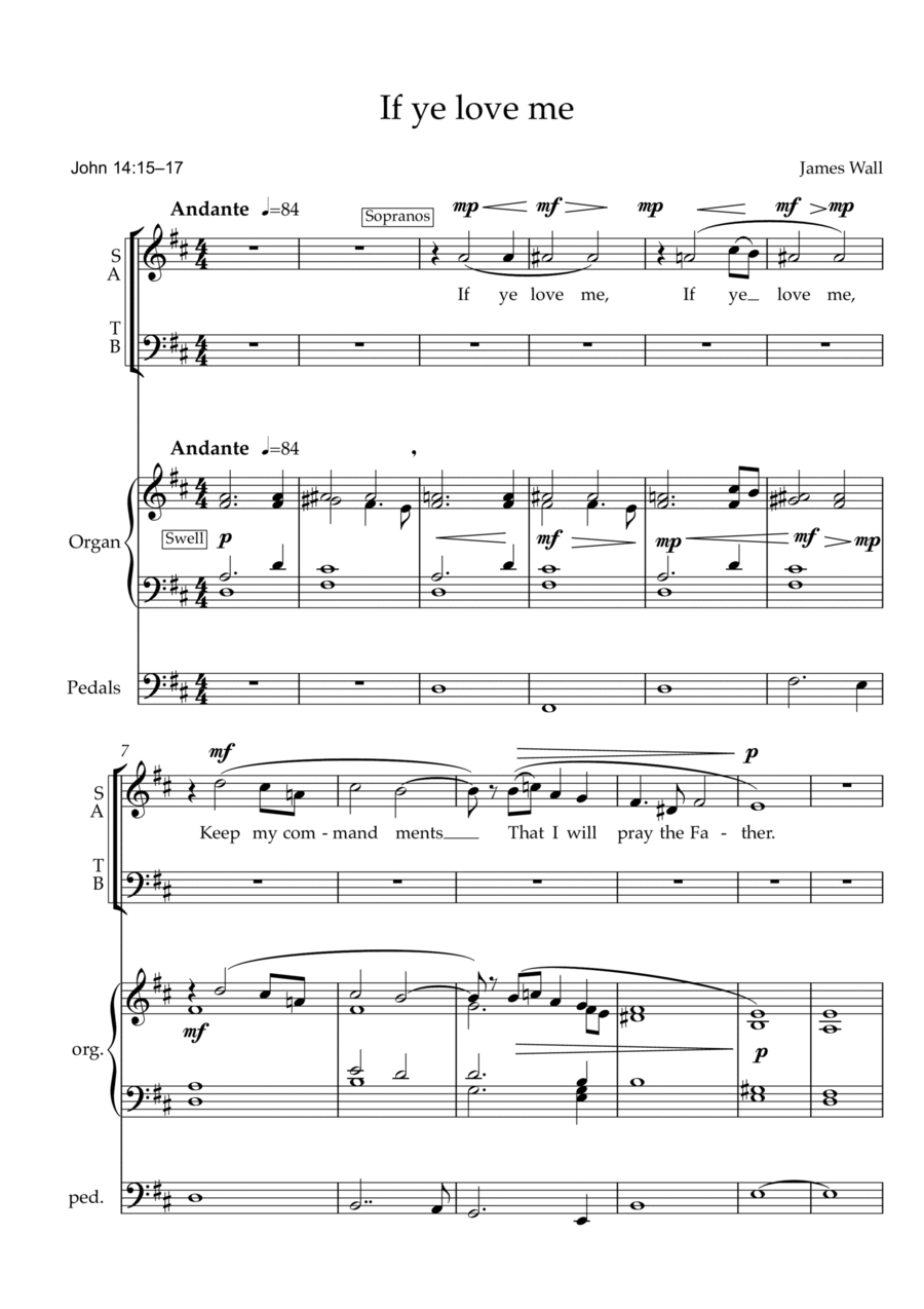 If ye love me 4-Part scores gallery preview page 1