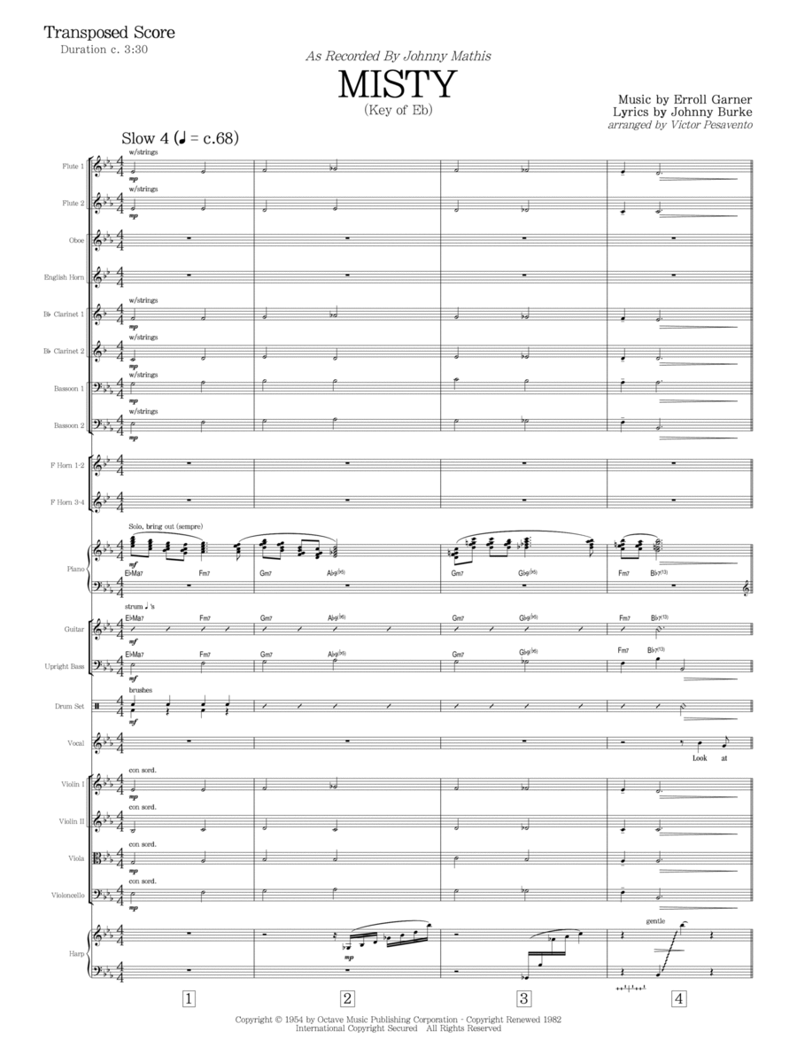 Misty Misty Full Orchestra scores gallery preview page 1