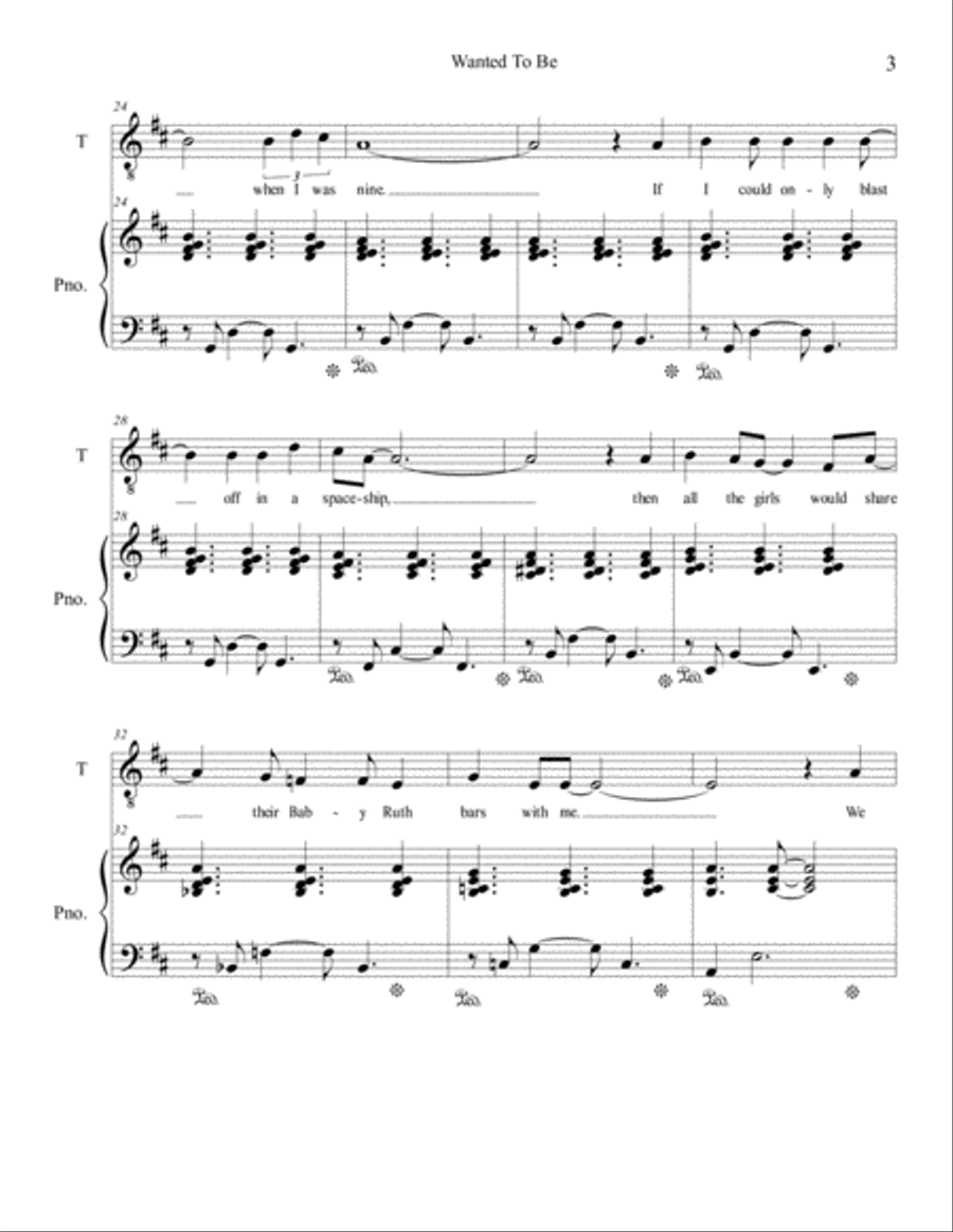 Wanted To Be Tenor Voice scores gallery preview page 3
