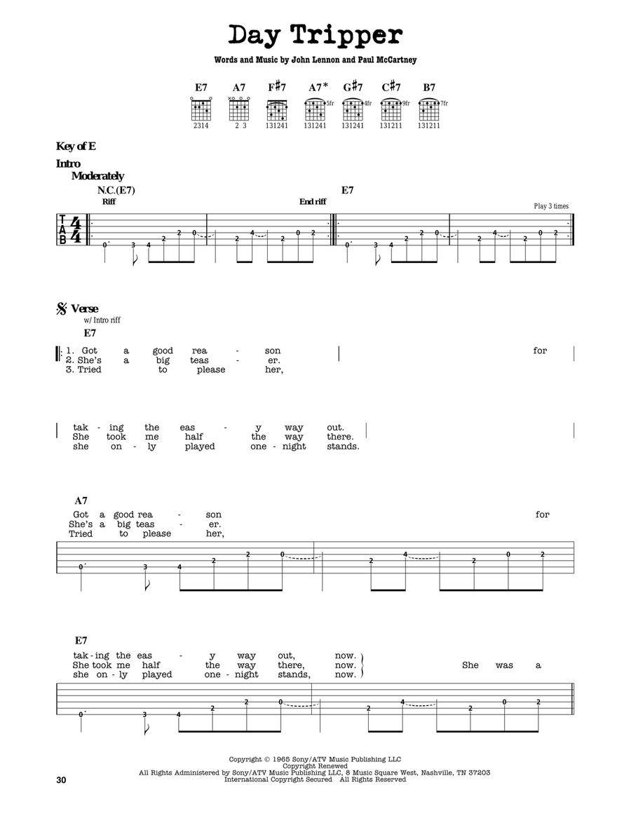 Day Tripper Day Tripper Electric Guitar scores gallery preview page 1