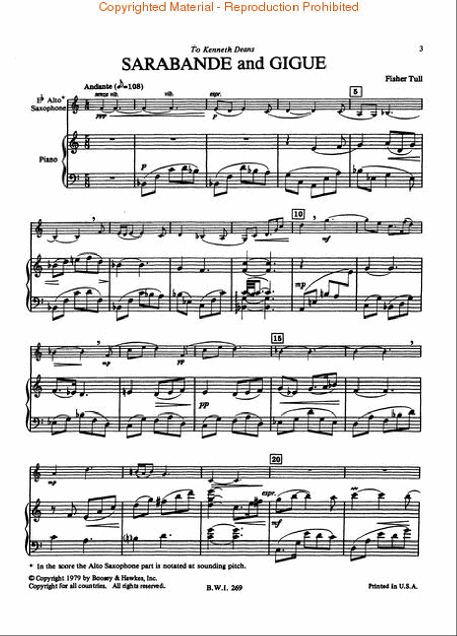 Sarabande and Gigue Alto Saxophone scores gallery preview page 2