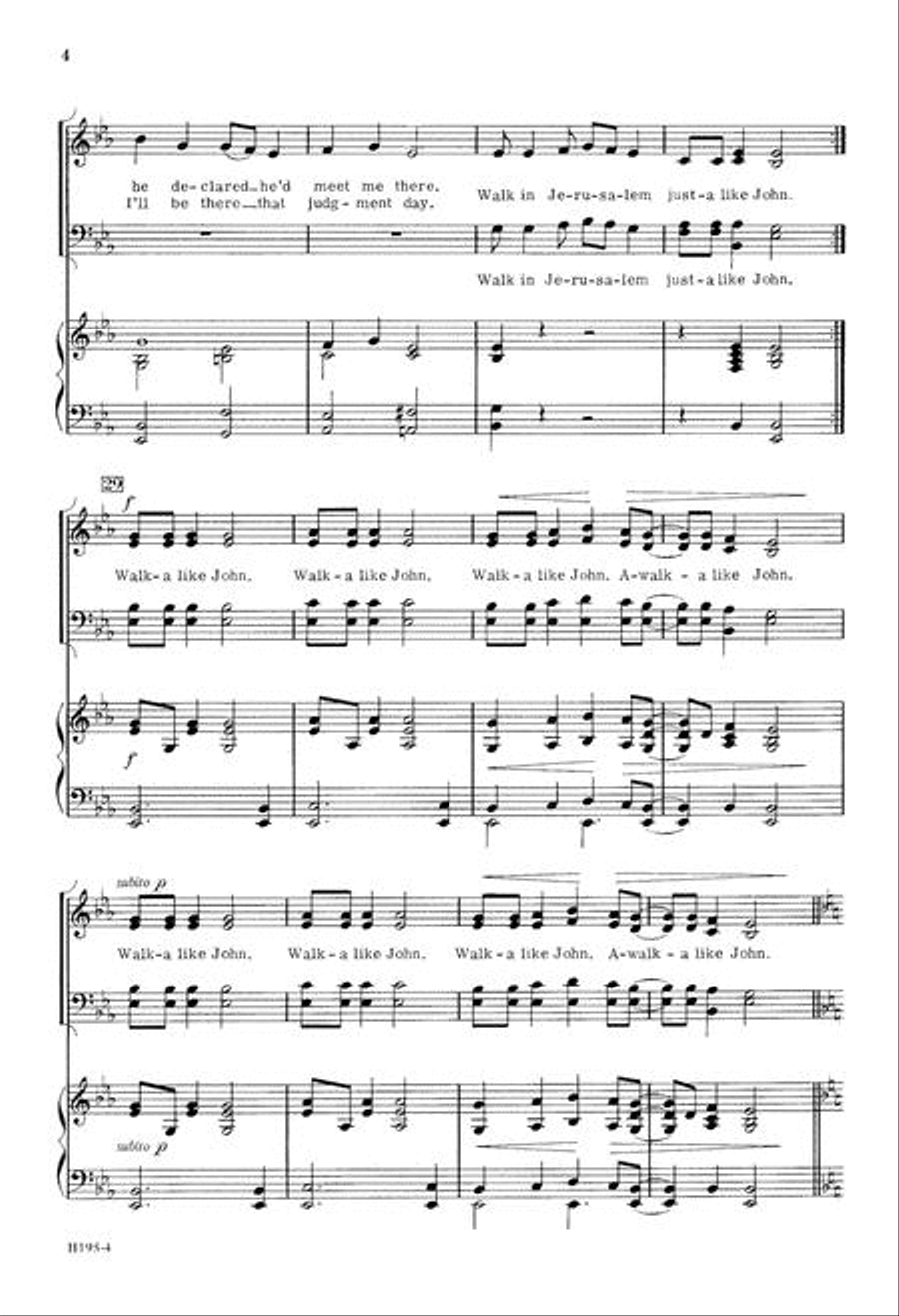 Walk in Jerusalem Just-a Like John 4-Part scores gallery preview page 4