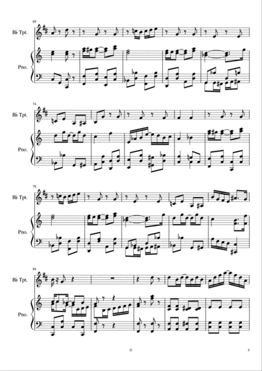 The entertainer Trumpet Solo scores gallery preview page 5