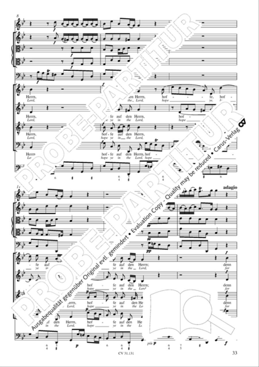 Form the deep, Lord, cried I, Lord, to Thee (Aus der Tiefe rufe ich, Herr, zu dir) 4-Part scores gallery preview page 34