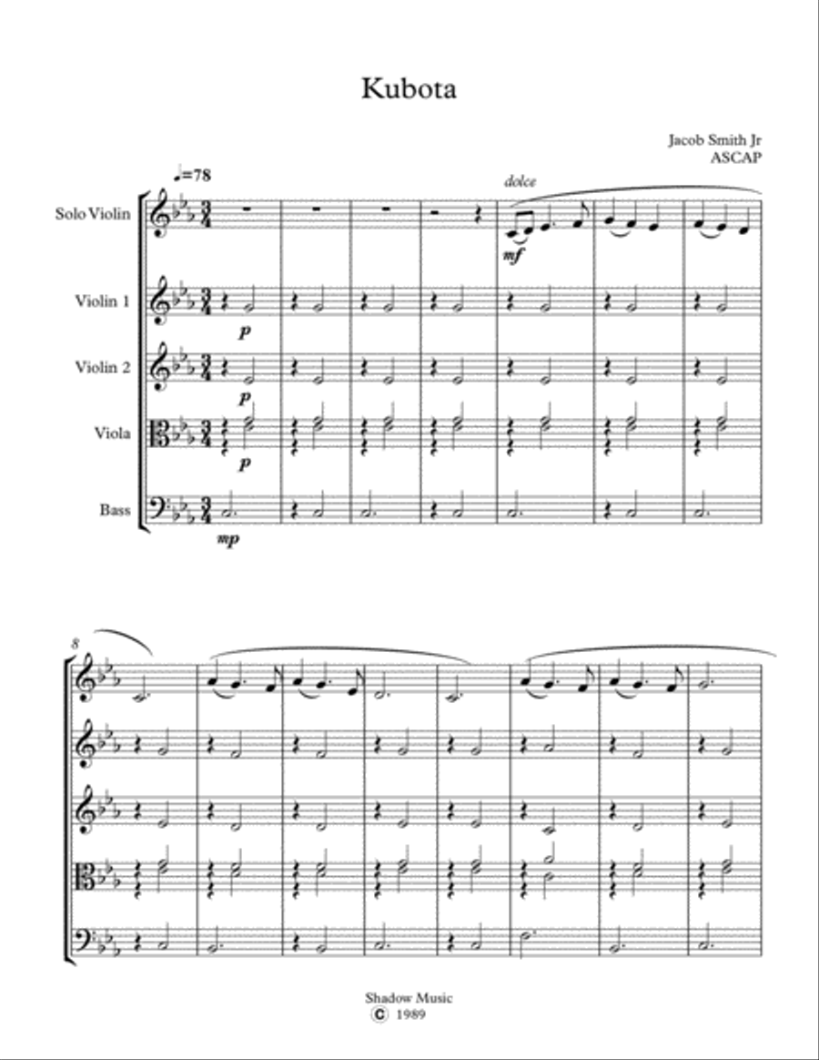 Kubota Kubota String Quartet scores gallery preview page 1