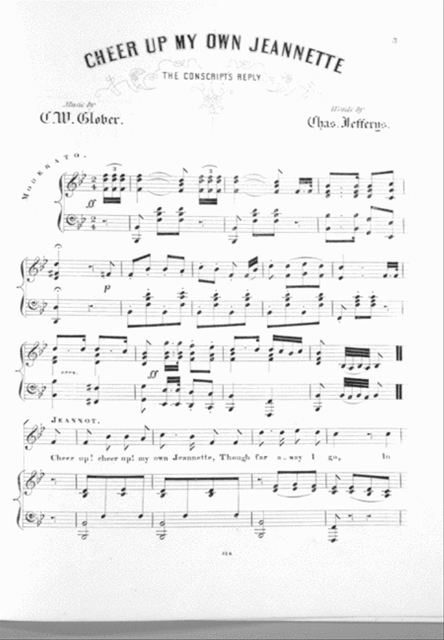 Jeannette & Jeannot. Cheer Up, Cheer Up, My Own Jeannette. The Conscript's Reply Voice scores gallery preview page 2