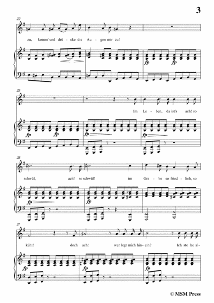 Schubert-Todtengräbers Heimweh,in e minor,for Voice&Piano Voice scores gallery preview page 5