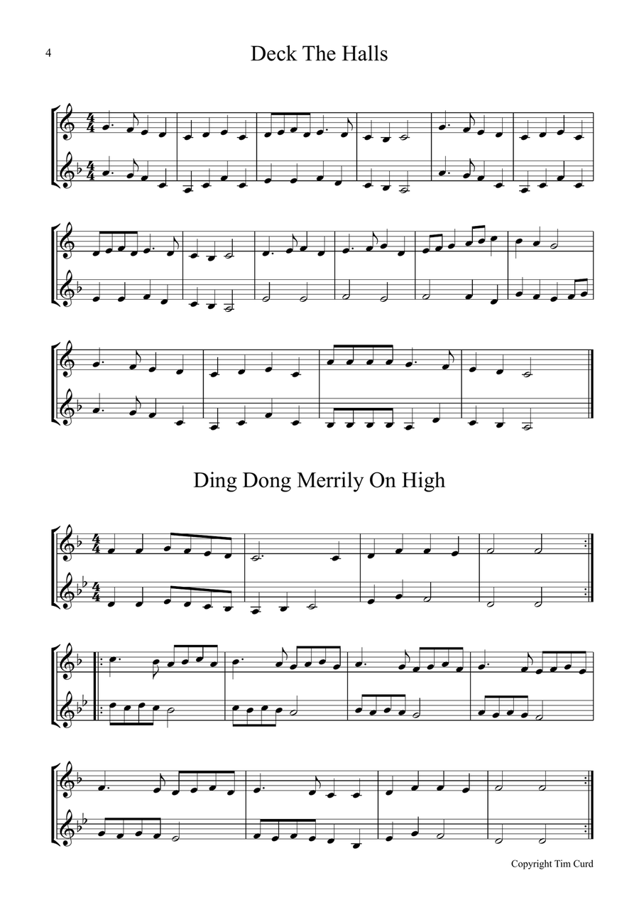 8 Christmas Duets For Trumpet in Bb and Horn in F Brass Duet scores gallery preview page 4