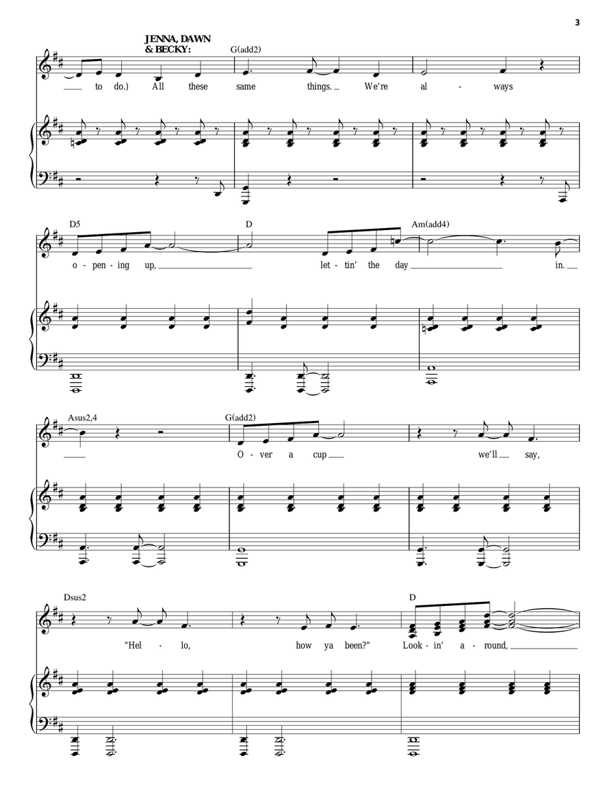 Opening Up (from Waitress The Musical) Voice scores gallery preview page 3