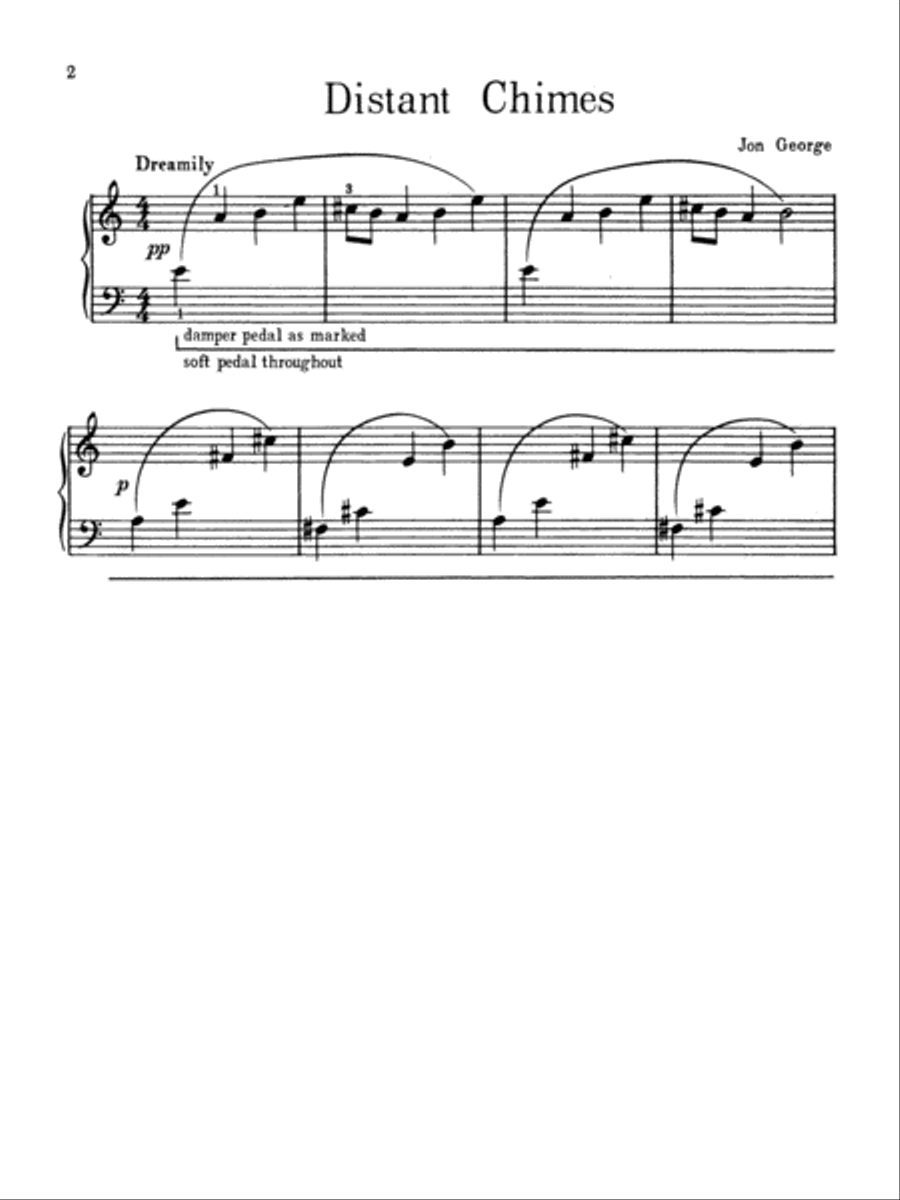 Distant Chimes Easy Piano scores gallery preview page 2