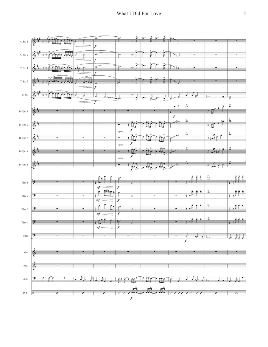 What I Did For Love Jazz Ensemble scores gallery preview page 5