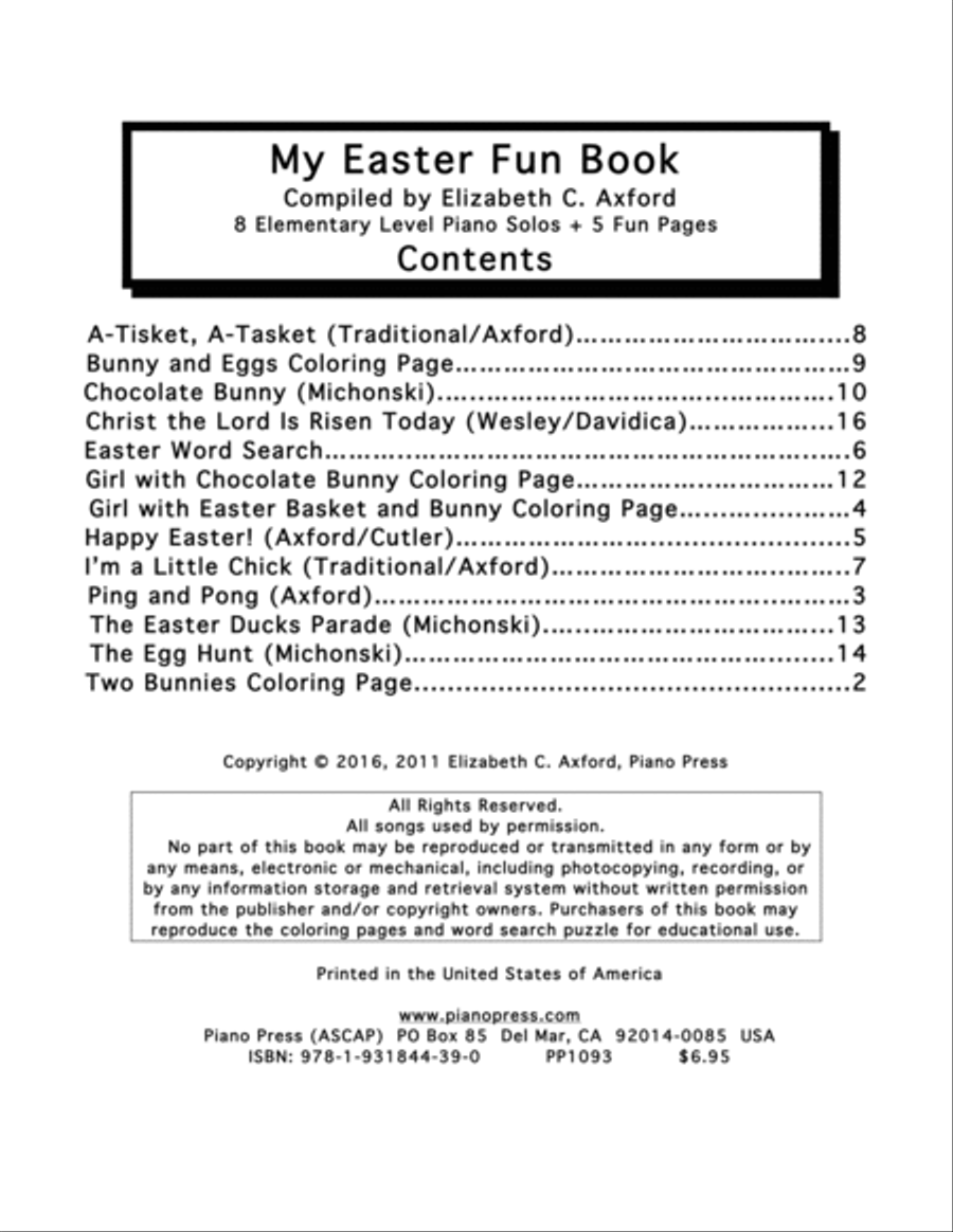 My Easter Fun Book Easy Piano scores gallery preview page 2