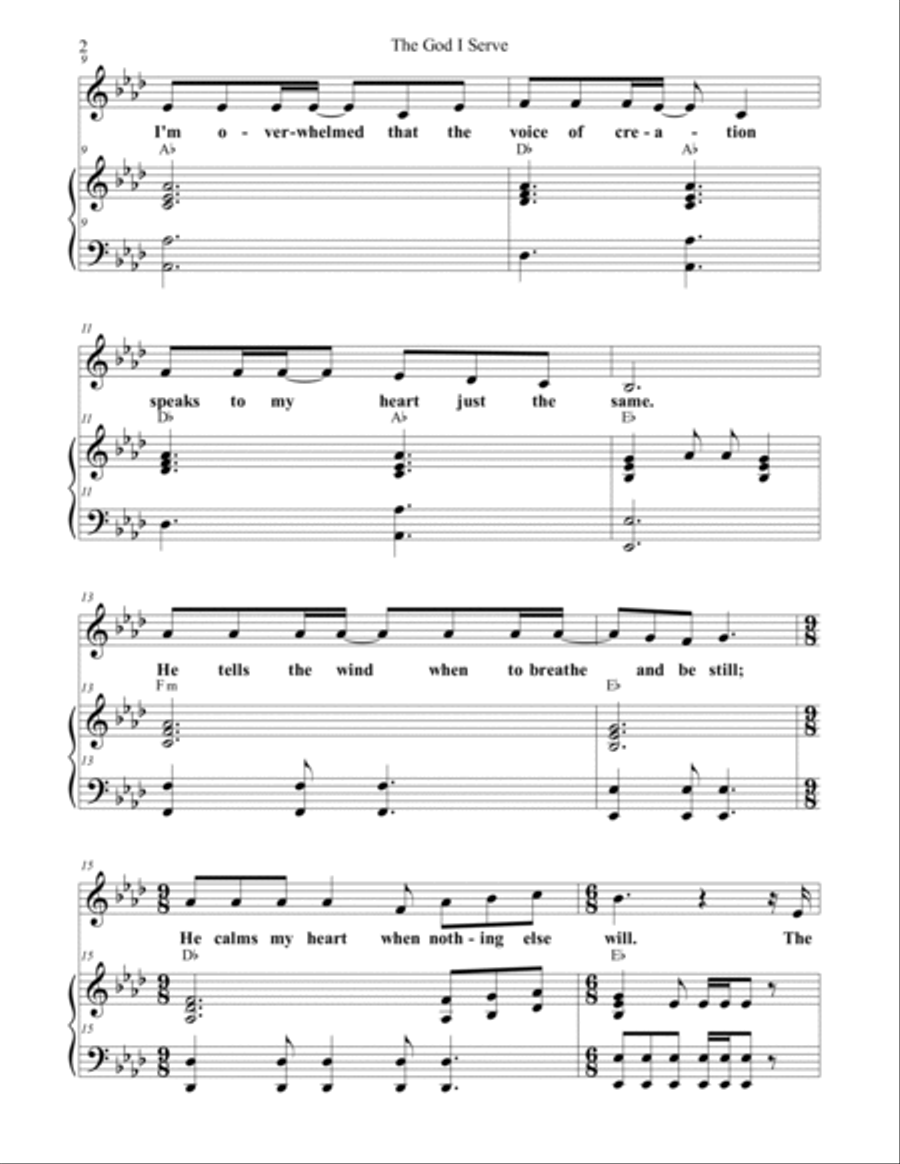 The God I Serve The God I Serve Soprano Voice scores gallery preview page 2