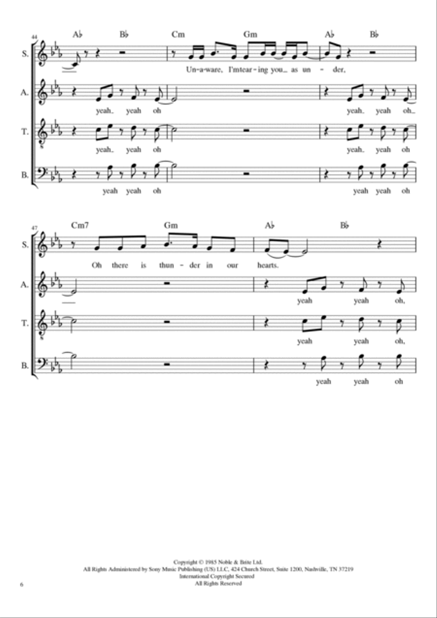 Running Up That Hill 4-Part scores gallery preview page 6