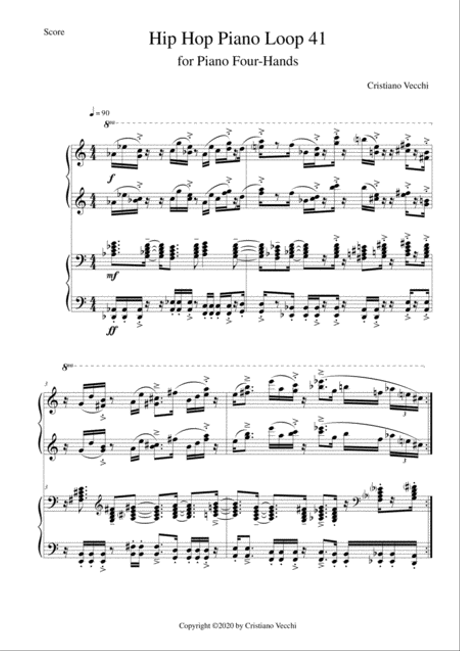 Hip Hop Piano Loop 41 Hip Hop Piano Loop 41 Piano Method scores gallery preview page 1