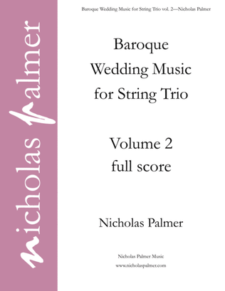 Book cover for Baroque Wedding Music for String Trio, vol. 2