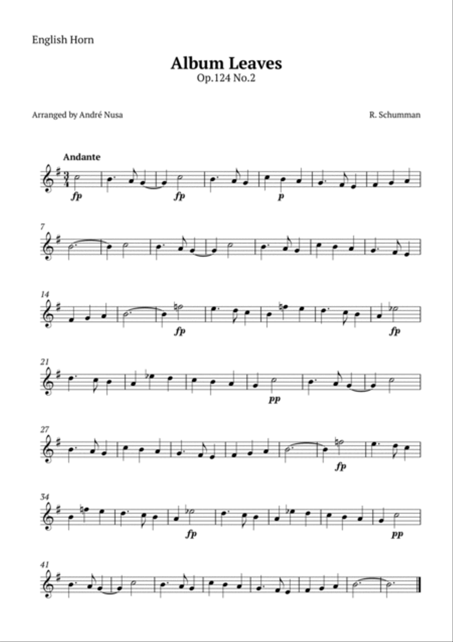 Album Leaves Op.124 No.2 English Horn scores gallery preview page 3