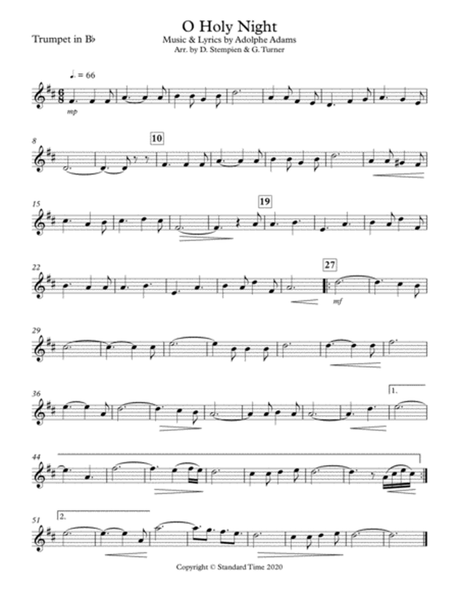 O Holy Night for Trumpet Solo with Piano Accompaniment (Christmas) image number null
