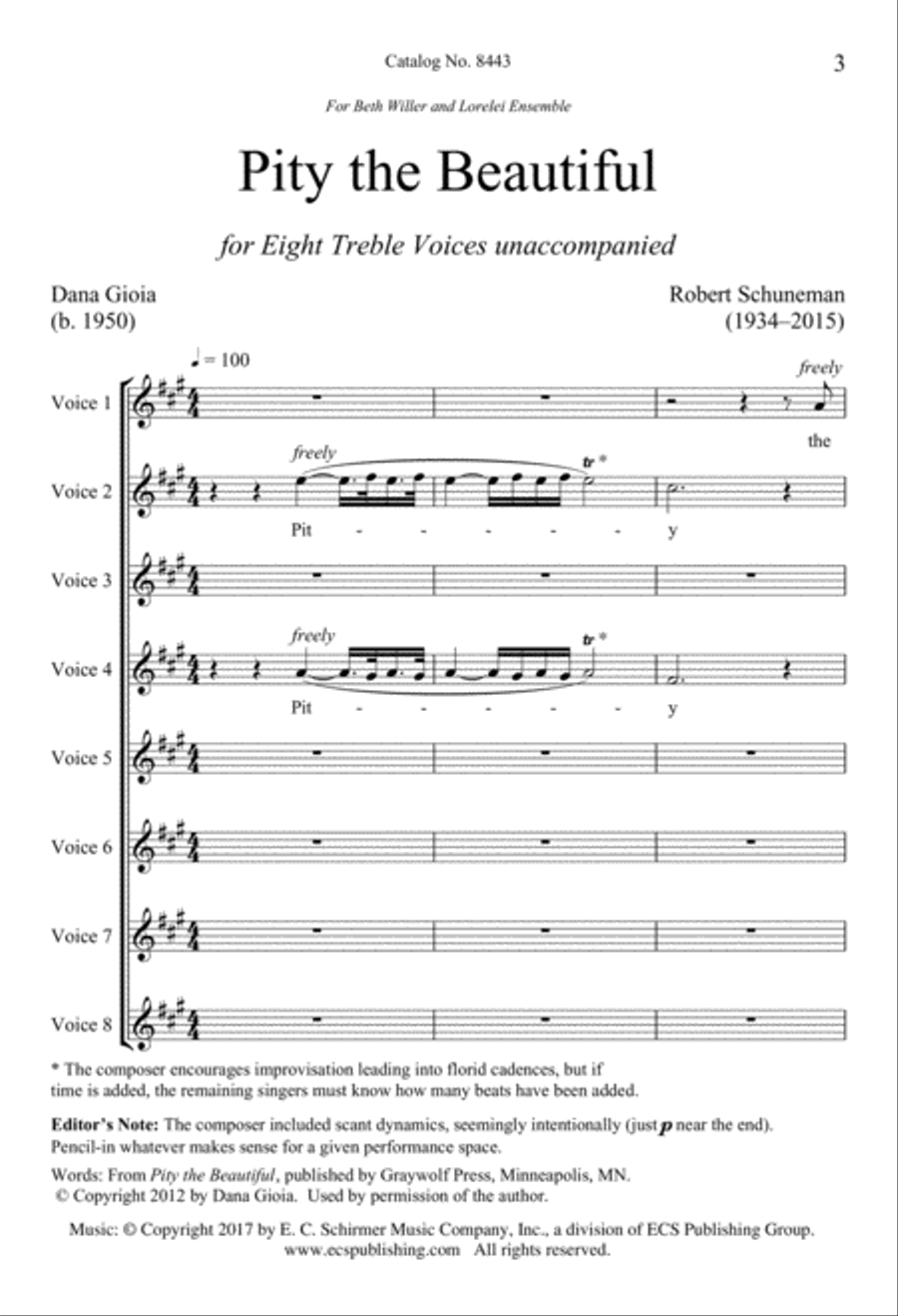 Pity the Beautiful A Cappella scores gallery preview page 3