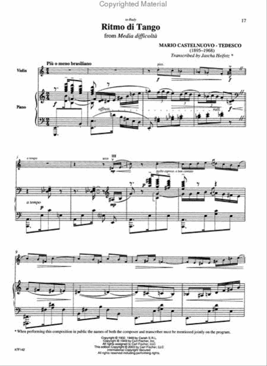 The Heifetz Collection, Volume 3 Violin Solo scores gallery preview page 3