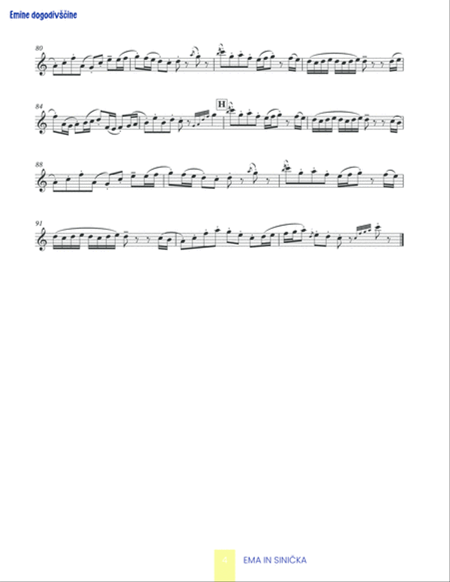 Ema and the bird Ema and the bird Flute Solo scores gallery preview page 4