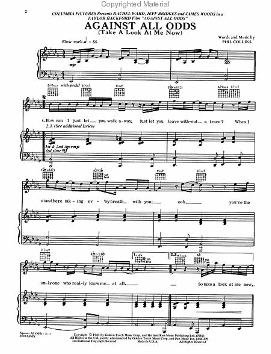 Against All Odds - Take A Look At Me Now Small Ensemble scores gallery preview page 2
