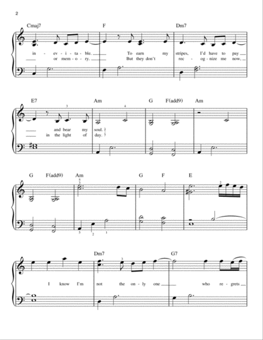 Million Years Ago Million Years Ago Easy Piano scores gallery preview page 2