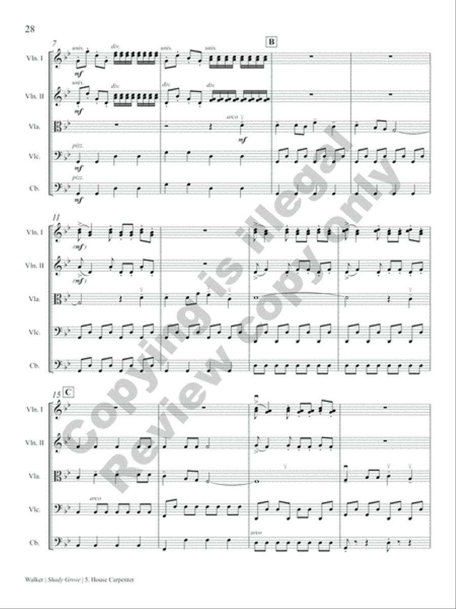 Shady Grove: and Other Songs from the Appalachian Mountains String Orchestra scores gallery preview page 13