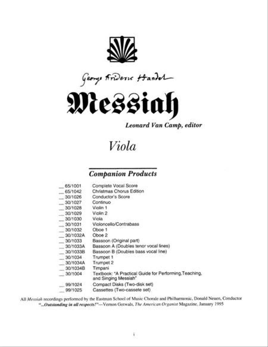Messiah - Viola Viola scores gallery preview page 2
